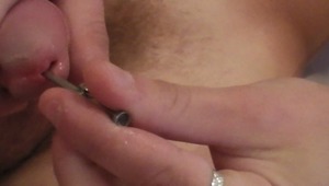 cute gay man is delighting his lusty pee hole with deep schlong sounding. 
