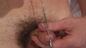 Hot gay boyfriend is massaging his dong before stretching his lusty penis hole. 