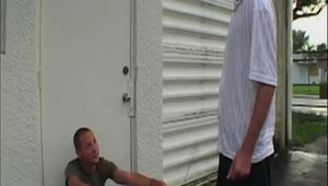 Aaron, was just trying to be a nice man, helping out a friend of his, who has just got kicked out of his place. He's a bit curious about why he got kicked out. He then learns his friend is into the man-pole! He gets his thank you by a hard pound in the as