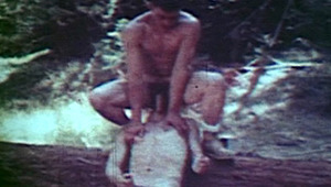 2 dudes go at it hard out in the woods. blowing & behind fucking! 