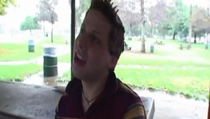 We found this week's shivering teenie stranded in the rain. Kyle was a bit bossy, demanding cash at every opportunity. But once we slid down his slippery shit slide we made sure that he forgot all about the money! 