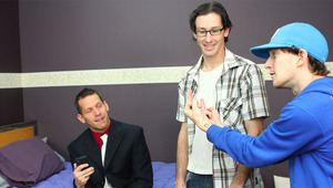 After a oral sex, Shane plunges Danny's furry hole until they both spunk. 
