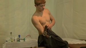 sexy gay boyfriend is removing his clothes for doctors lusty medical examination 