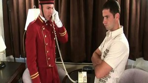 This sexy coy bell hop's never drilled around with a hotel guest before, but then again he's probably never had one as forward as Johnny. After losing 1 of his bags, Johnny's not going to take no for an answer, but this bell hop is going to take his firs 