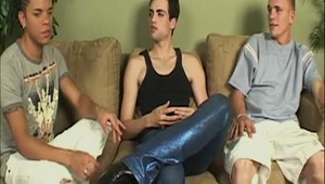 Jamie was sitting with his new roommates, when to his surprise they started stroking their dude poles. C'mon Jamie haven't you ever stroked it with some buddies in the dorms? Before he knew it, he was having his first full on, dude on man intercourse. He'