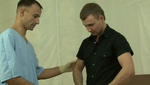 pretty gay boyfriend gets his melons fondled during his medical examination. 