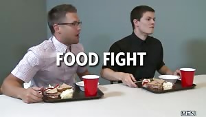 Tyler Sweet and a nerdy Bobby Clark are having lunch in the cafeteria when a food fight breaks out!  The guys hit the shower to get cleaned up and things get hardcore pretty fast!