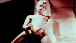 Vintage clip of a twink blond man masturbarting until cumming 