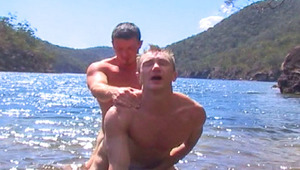 hot studs suck dong and have outdoor anal sex on the beach 