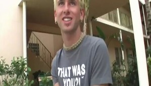 Jayden didn't have to look far to find a curious meat wrangler. He'd barely walked out his front door when Charlie came around looking for a good time. What's the best way to beat boredom? Invite a stranger back to your place and cum on their face! 
