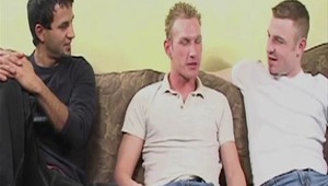 On his way to his boyfriend's surprise birthday party, he gets talked into our survey &amp; then more! While prefering to top, this blonde hottie takes the bottom for his double gigantic dong adventure. Will he tell his boyfriend? Or give him a copy of th