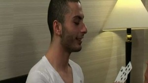 A four dude game of hearts turns into talk about first time sexual experiences -as the men move over from the table to the couch they begin feeling out each others' cocks for the first time. Their innocent experimentation leads to their fullest pleasure a