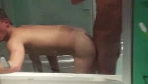 Adorable young gets a racy and kinky toilet fuck from horny gay man in explicit gay film. 