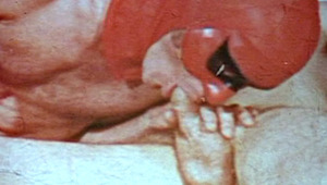 Masked guy comes in and blows masturbating twinks hard rod! 