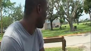 Hold on Mr. Brown we got the JT horny. He's gonna tear it up. Can't have no loose bottoms. Tap it once. Uh! Tap it a thousand times. Uh! Uh! Uh! This little gay man can't lift no 10 lbs flat. Can he get on uppa and sucka the humongous ebony funk stick. JT