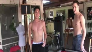 Nathan and Kyle love to play pool, only problem is they both suck a little. Things start to get boring, until a wager is made and it is not long before they are trading their pool sticks for each others dongs. Now schlong sucking, here is a sport they fin