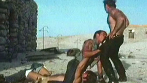 3 horny males fooling around & blowing penises in vintage video 