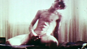 lover gets naked and strokes his hard penis & makes himself jizz 