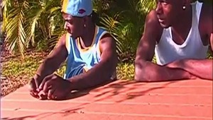 This fine tight-assed straight dude was working out in the park and we were up for making him a skank in the sheets! So we lured him back and before long he was taking two dongs in the butt and liking it! 
